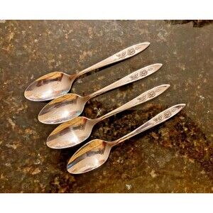 Oneida Teaspoons Community MY ROSE 6 1/8” Stainless Flatware Set Of 4